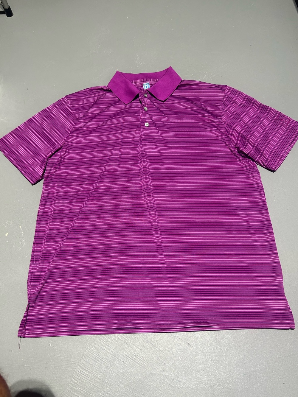 PGA Tour Purple Striped Performance Golf Polo Shirt (Men’s Size XL)